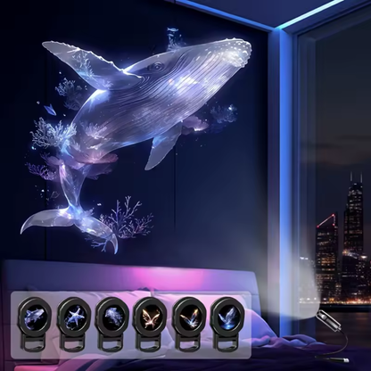 Proyector LED de Ballena, estrella y mariposa